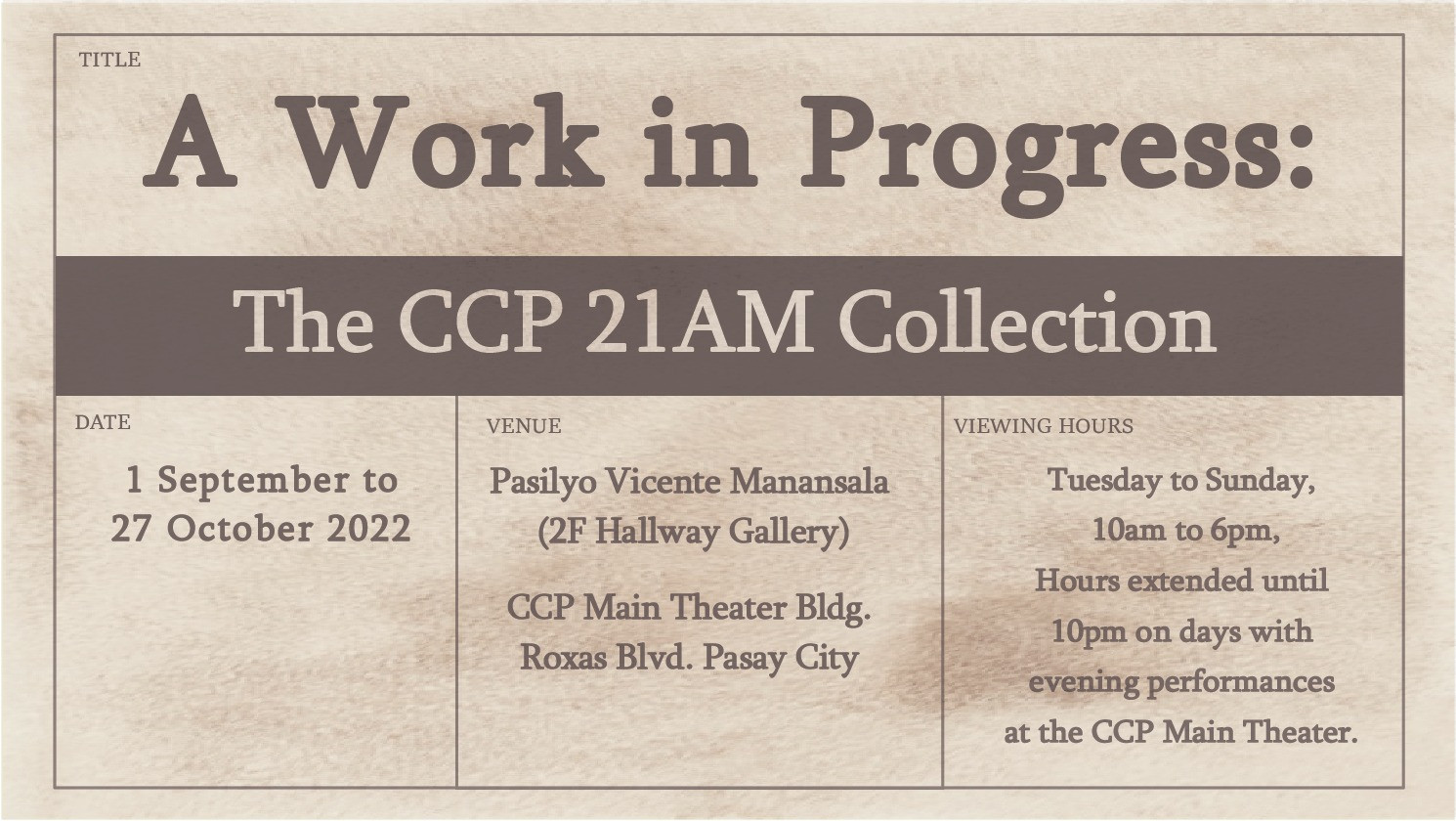 A Work in Progress: The CCP 21AM Collection